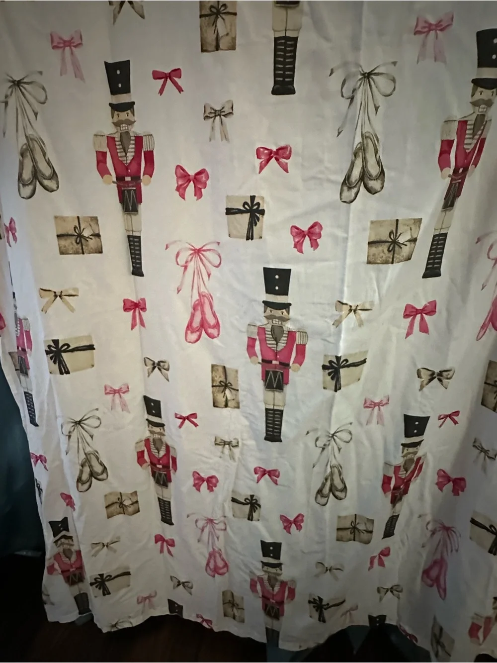 Kassatex Fine Linens Christmas Nutcracker Ballet Fabric Shower Curtain 72x72
